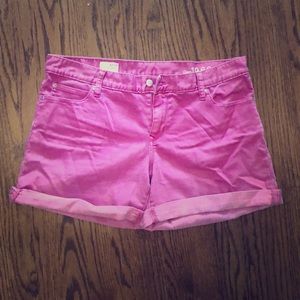 GAP pink jean cuffed shorts - boyfriend